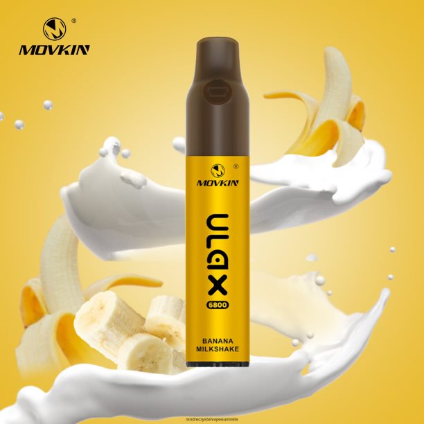 RandM Movkin Ulax 6800 (Ceramic Coil) Rechargeable Disposable Vape Pod Device Banana Milkshake - RandM vape Sydney JF22R65