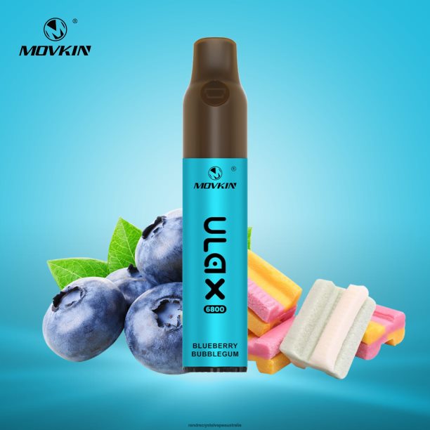 RandM Movkin Ulax 6800 (Ceramic Coil) Rechargeable Disposable Vape Pod Device Blueberry Bubblegum - RandM vape flavours JF22R67