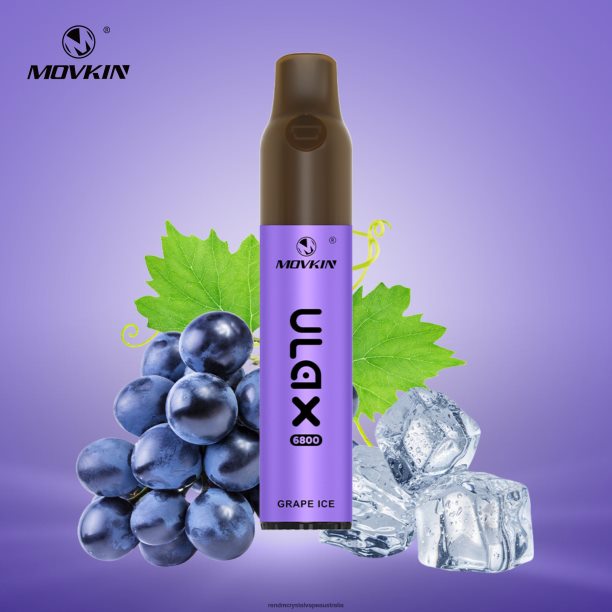 RandM Movkin Ulax 6800 (Ceramic Coil) Rechargeable Disposable Vape Pod Device Grape Ice - RandM tornado 9000 Australia JF22R62