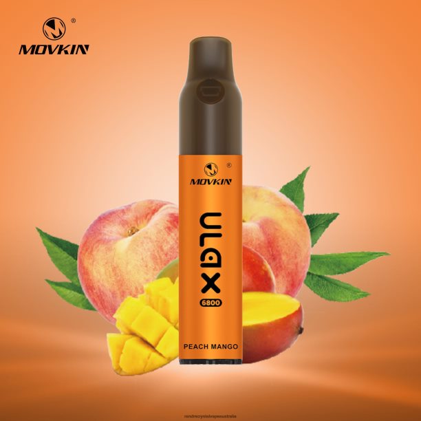 RandM Movkin Ulax 6800 (Ceramic Coil) Rechargeable Disposable Vape Pod Device Peach Mango - RandM vape Melbourne JF22R60