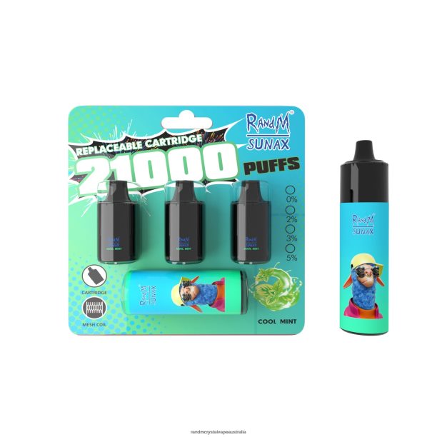 RandM Sunax 21000 Airflow Control Pod Replaceable Vape Device 1Pc Cool Mint - RandM vape Sydney JF22R265