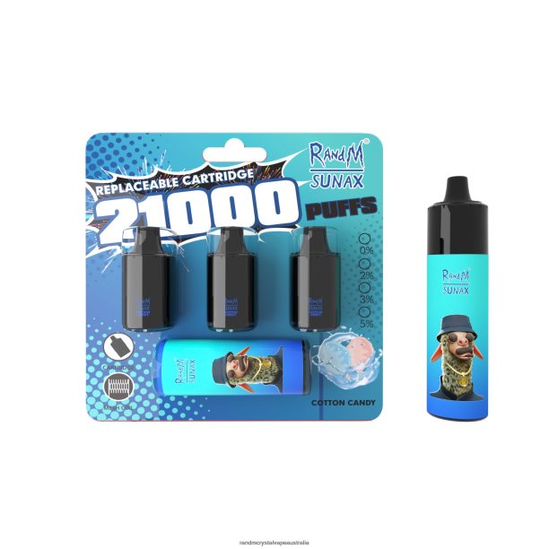 RandM Sunax 21000 Airflow Control Pod Replaceable Vape Device 1Pc Cotton Candy - RandM vape Australia review JF22R273