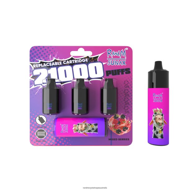 RandM Sunax 21000 Airflow Control Pod Replaceable Vape Device 1Pc Mixed Berries - RandM vape Melbourne JF22R270