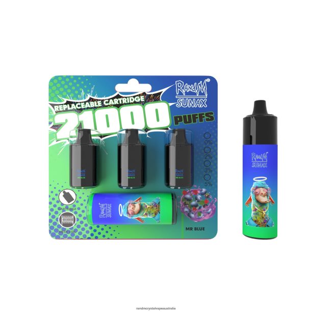 RandM Sunax 21000 Airflow Control Pod Replaceable Vape Device 1Pc Mr Blue - RandM tornado Australia JF22R274