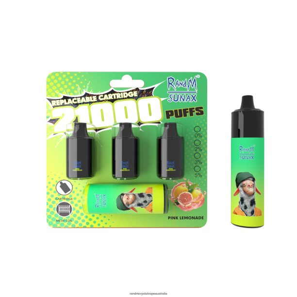 RandM Sunax 21000 Airflow Control Pod Replaceable Vape Device 1Pc Pink Lemonade - RandM vapes Australia JF22R269