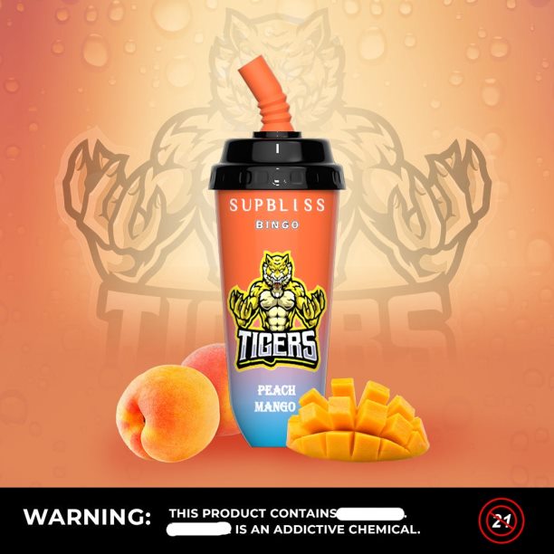 RandM Supbliss Bingo 8000 Vape Pod Device 1Pc Peach Mango - RandM vape Australia review JF22R263