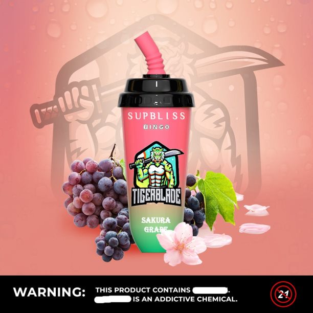 RandM Supbliss Bingo 8000 Vape Pod Device 1Pc Sakura Grape - RandM vape sale JF22R261