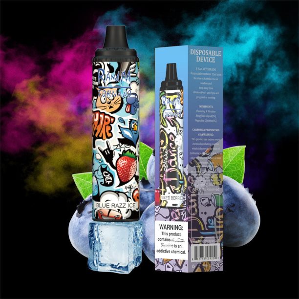 RandM Tornado 6000 Airflow Control Vape Pod Device 1Pc Blue Razz Ice - RandM vape Australia review JF22R293