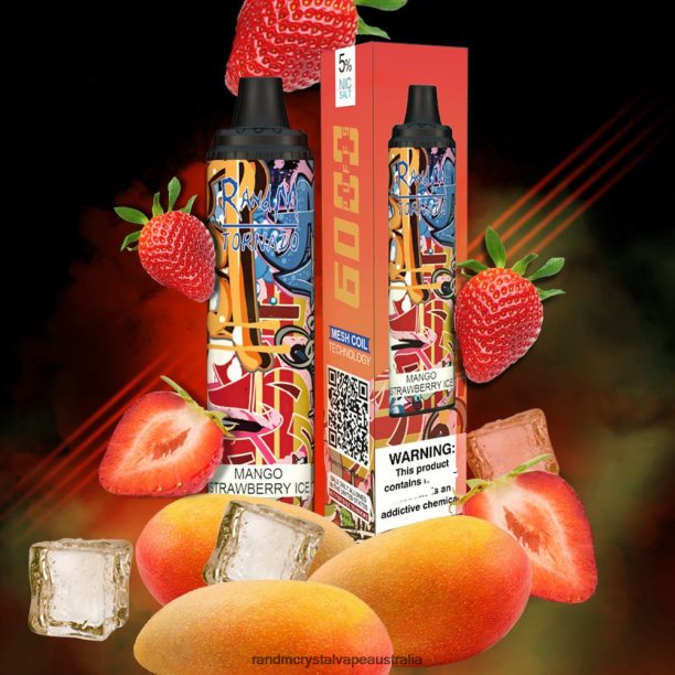 RandM Tornado 6000 Airflow Control Vape Pod Device 1Pc Mango Strawberry Ice - RandM vapes Australia JF22R289