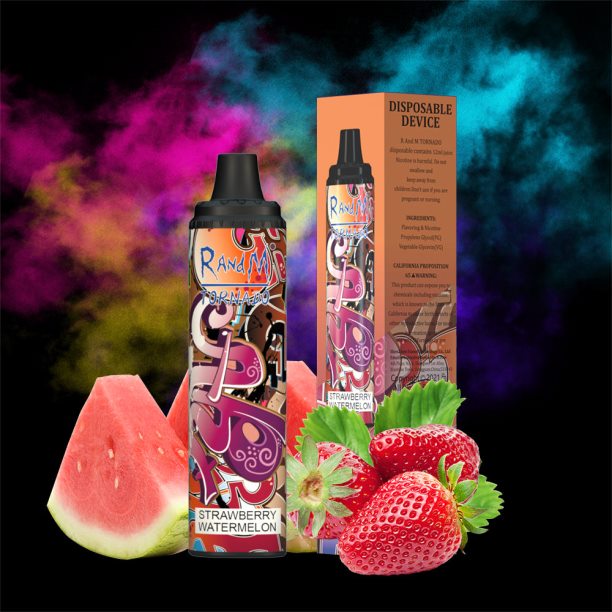 RandM Tornado 6000 Airflow Control Vape Pod Device 1Pc Strawberry Watermelon - RandM tornado 9000 Australia JF22R292