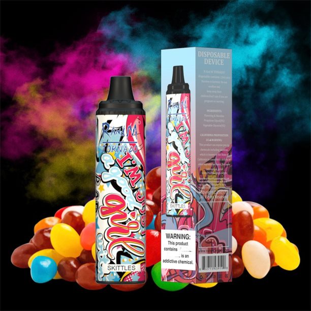 RandM Tornado 6000 Airflow Control Vape Pod Device 1Pc Strawberry Watermelon - RandM tornado 9000 Australia JF22R292