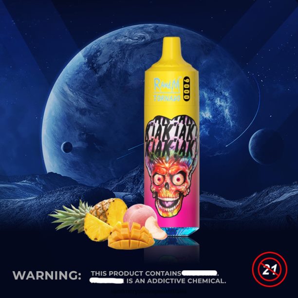 RandM Tornado 9000 Vape Pod Device 1Pc Version 1 Peachy Mango Pineapple - RandM vape Australia review JF22R133
