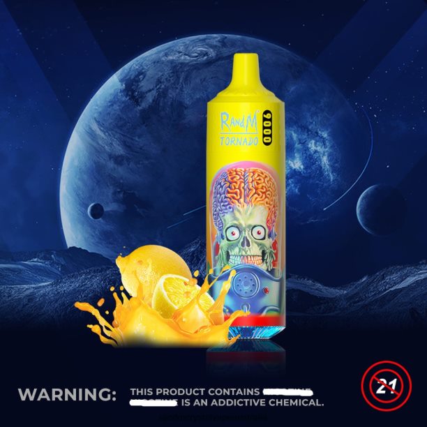 RandM Tornado 9000 Vape Pod Device 1Pc Version 2 Lemon&Lime - RandM tornado 9000 Australia JF22R152