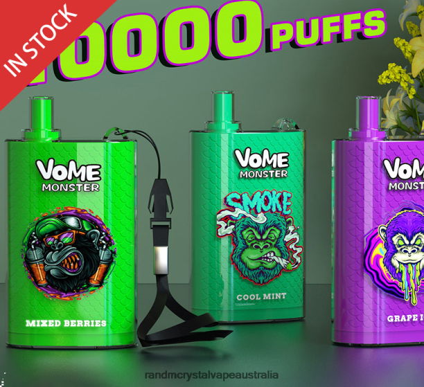 RandM Vome Monster 10000 Airflow Control Vape Pod Device 1Pc Lush Ice - RandM vape flavours JF22R277
