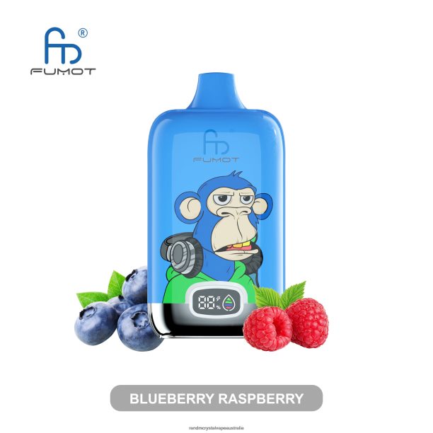 Fumot Original RandM Digital Box 12000 Battery And Liquid Display Vape Device Blueberry Raspberry - RandM tornado Australia JF22R4
