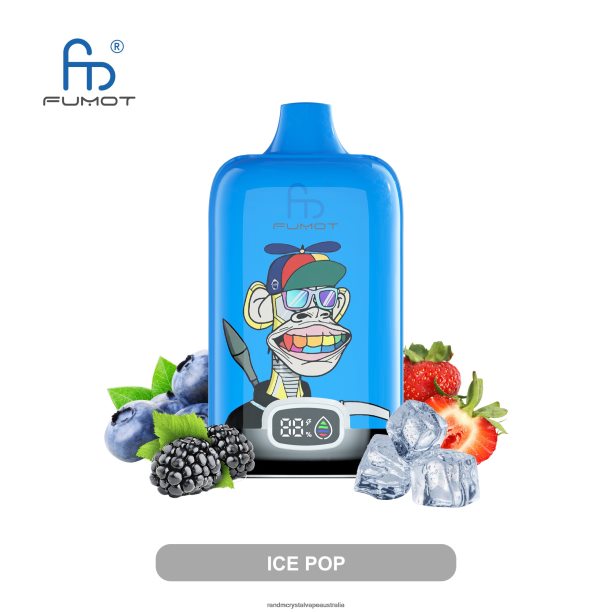 Fumot Original RandM Digital Box 12000 Battery And Liquid Display Vape Device Ice Pop - RandM vape Melbourne JF22R10