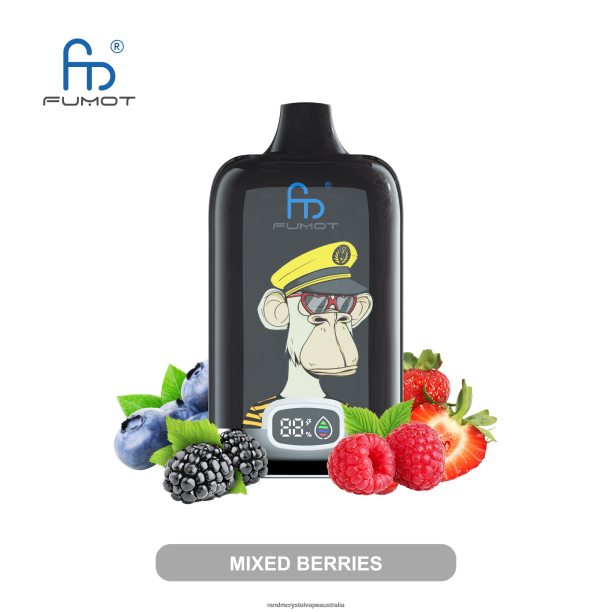 Fumot Original RandM Digital Box 12000 Battery And Liquid Display Vape Device Mixed Berries - RandM vape Australia review JF22R13