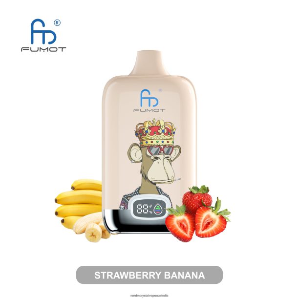 Fumot Original RandM Digital Box 12000 Battery And Liquid Display Vape Device Strawberry Banana - RandM vape cheap JF22R6