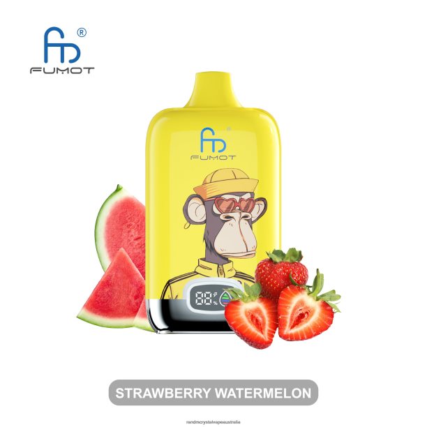 Fumot Original RandM Digital Box 12000 Battery And Liquid Display Vape Device Strawberry Banana - RandM vape cheap JF22R6