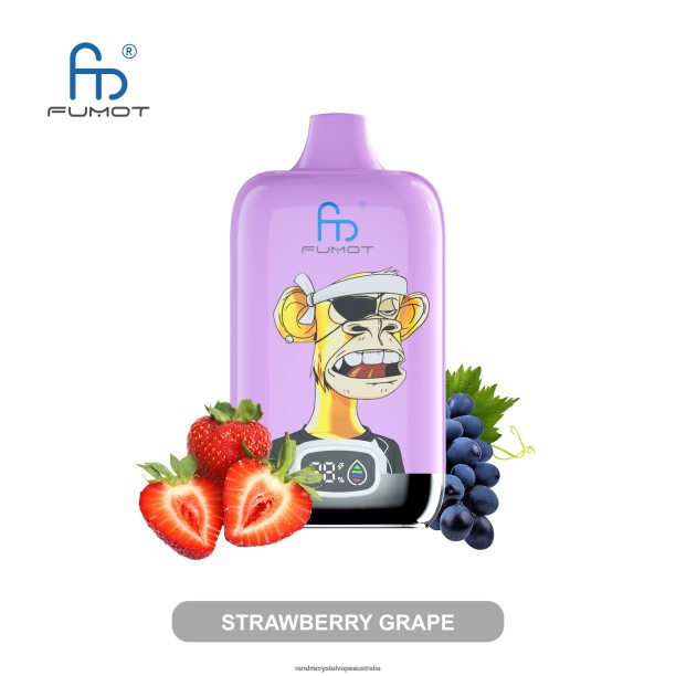 Fumot Original RandM Digital Box 12000 Battery And Liquid Display Vape Device Strawberry Banana - RandM vape cheap JF22R6