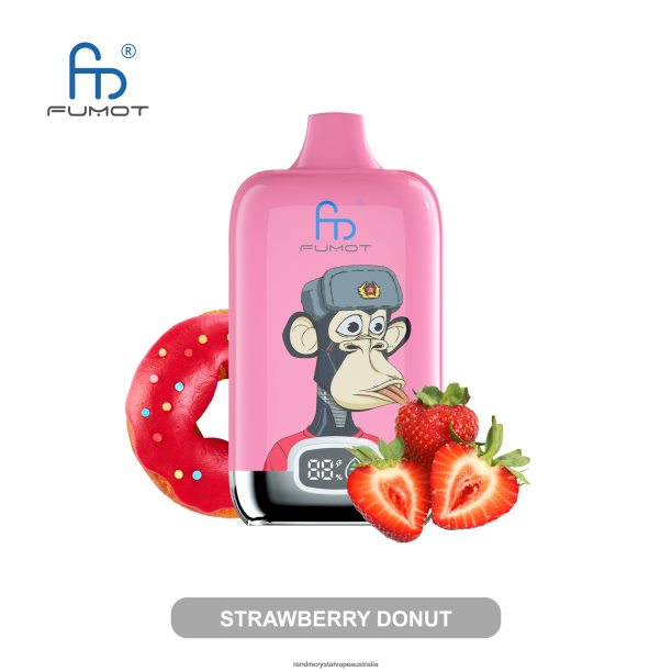Fumot Original RandM Digital Box 12000 Battery And Liquid Display Vape Device Strawberry Donut - RandM tornado Australia JF22R14