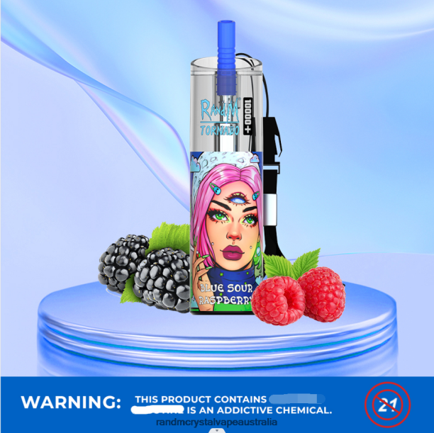 RandM Tornado 10000 Plus Airflow Control Vape Device 1Pc Blue Sour Raspberry - RandM vape Australia review JF22R83