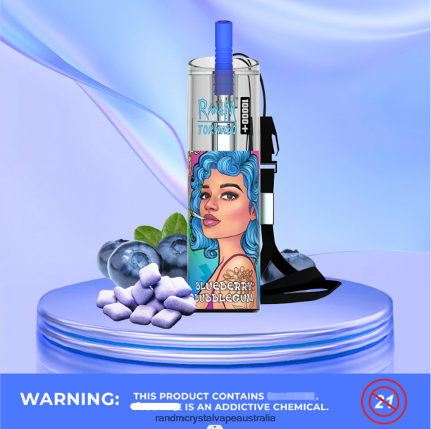 RandM Tornado 10000 Plus Airflow Control Vape Device 1Pc Blueberry Bubblegum - RandM tornado 9000 Australia JF22R82