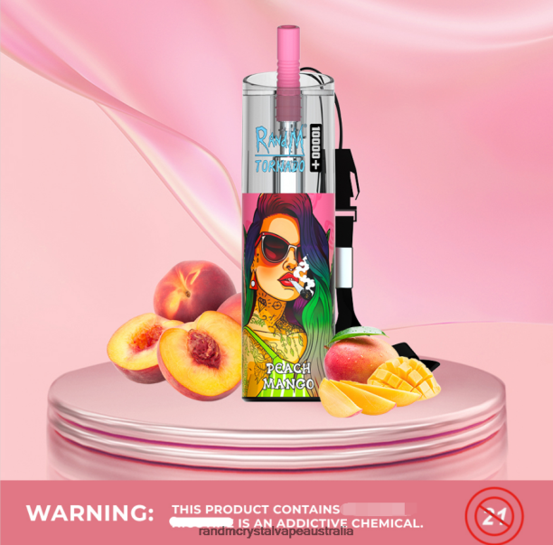 RandM Tornado 10000 Plus Airflow Control Vape Device 1Pc Peach Mango - RandM vape Sydney JF22R85