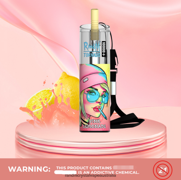 RandM Tornado 10000 Plus Airflow Control Vape Device 1Pc Pink Lemonade - RandM vape flavours JF22R77