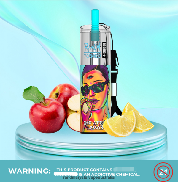 RandM Tornado 10000 Plus Airflow Control Vape Device 1Pc Red Apple Lemon - RandM vape Melbourne JF22R80