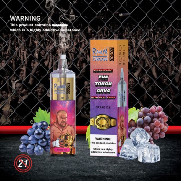 RandM Tornado 10000 Airflow Control Vape Device 1Pc Grape Ice - RandM vapes Australia JF22R109