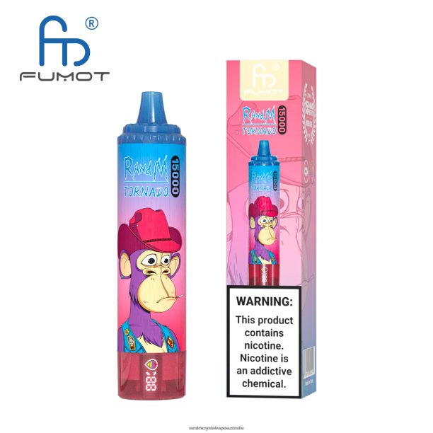 Fumot RandM Tornado 15000 Vape Device With Battery And Ejuice Display Version 1 Vimto - RandM vape cheap JF22R26