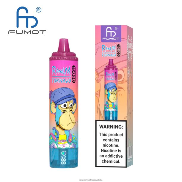 Fumot RandM Tornado 15000 Vape Device With Battery And Ejuice Display Version 1 Vimto - RandM vape cheap JF22R26