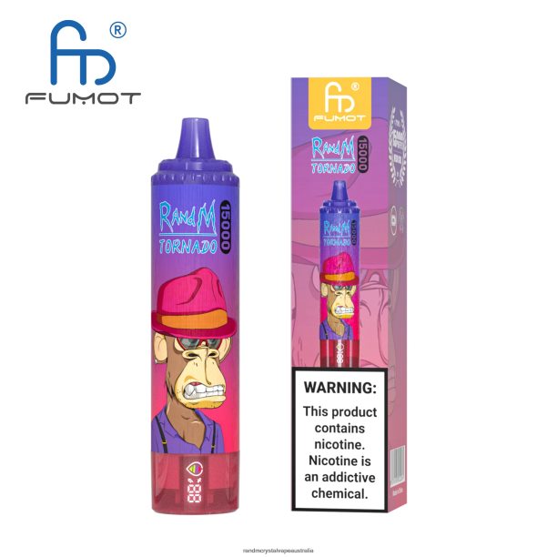 Fumot RandM Tornado 15000 Vape Device With Battery And Ejuice Display Version 1 Vimto - RandM vape cheap JF22R26
