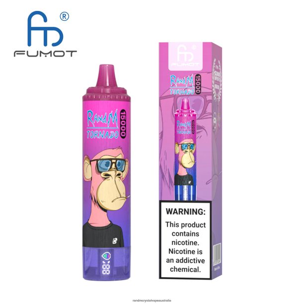 Fumot RandM Tornado 15000 Vape Device With Battery And Ejuice Display Version 1 Vimto - RandM vape cheap JF22R26