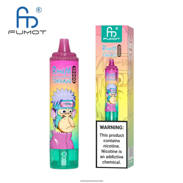 Fumot RandM Tornado 15000 Vape Device With Battery And Ejuice Display Version 1 Vimto - RandM vape cheap JF22R26