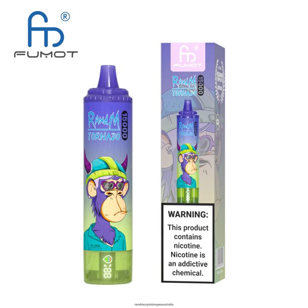 Fumot RandM Tornado 15000 Vape Device With Battery And Ejuice Display Version 1 Vimto - RandM vape cheap JF22R26