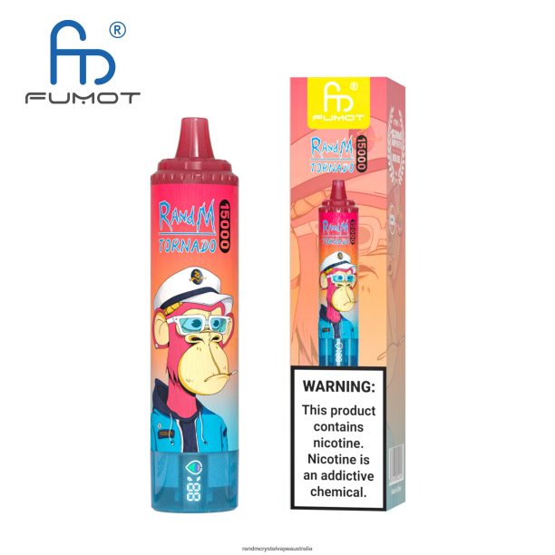 Fumot RandM Tornado 15000 Vape Device With Battery And Ejuice Display Version 1 Vimto - RandM vape cheap JF22R26