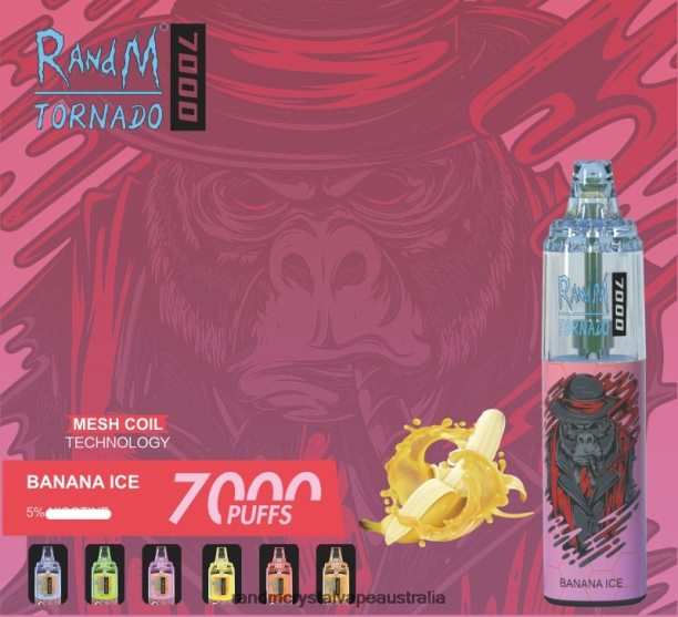 RandM Tornado 7000 Airflow Control Vape Device 1Pc Banana Ice - RandM tornado 9000 Australia JF22R172