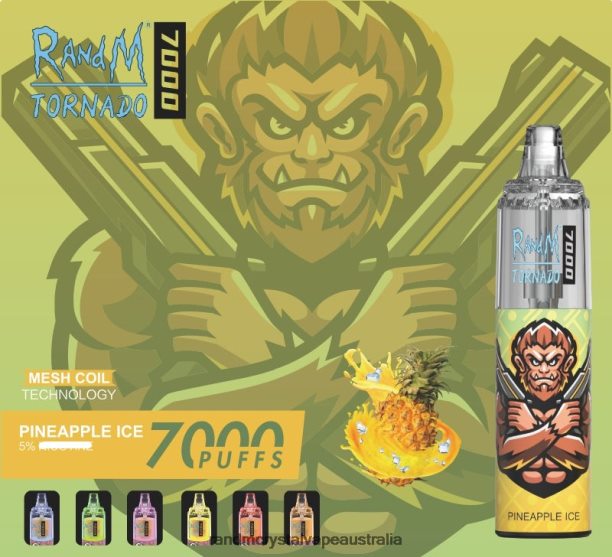 RandM Tornado 7000 Airflow Control Vape Device 1Pc Banana Ice - RandM tornado 9000 Australia JF22R172