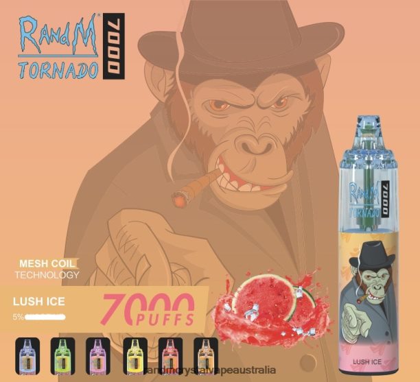 RandM Tornado 7000 Airflow Control Vape Device 1Pc Lush Ice - RandM vape Sydney JF22R165