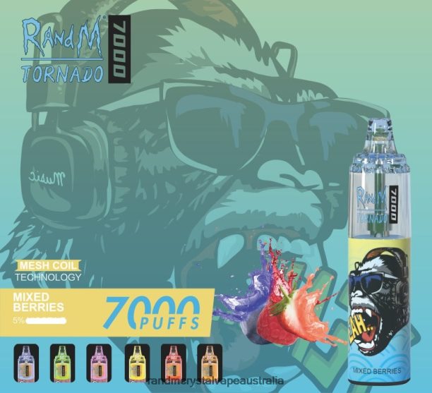 RandM Tornado 7000 Airflow Control Vape Device 1Pc Mixed Berries - RandM vape cheap JF22R176