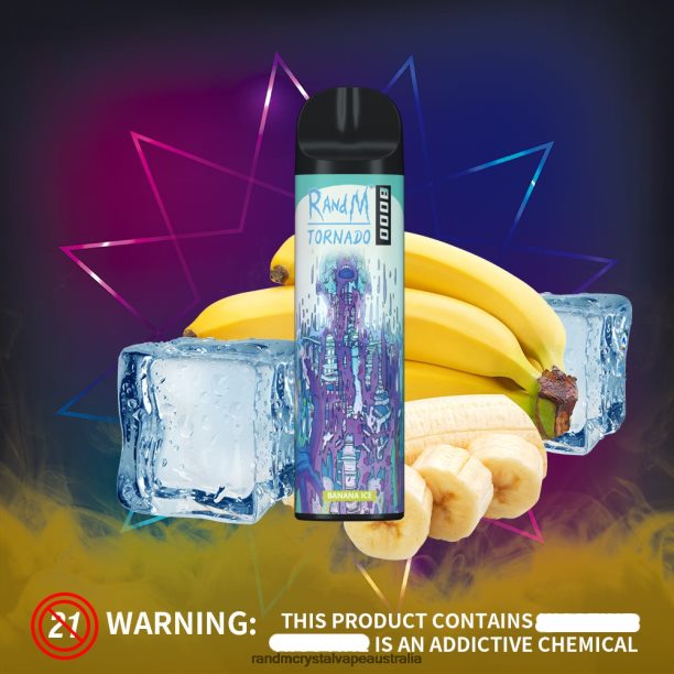 RandM Tornado 8000 Airflow Control Vape Device 1Pc Banana Ice - RandM vape flavours JF22R247