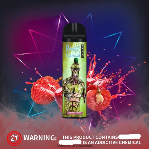 RandM Tornado 8000 Airflow Control Vape Device 1Pc Cherry Lychee - RandM vape Australia review JF22R253