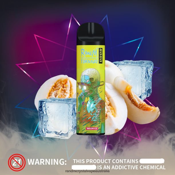 RandM Tornado 8000 Airflow Control Vape Device 1Pc Melon Ice - RandM tornado Australia JF22R244