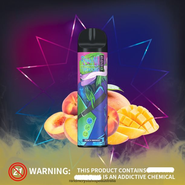RandM Tornado 8000 Airflow Control Vape Device 1Pc Peach Mango - RandM vape sale JF22R251