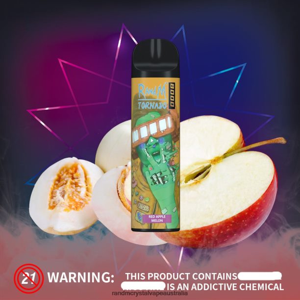 RandM Tornado 8000 Airflow Control Vape Device 1Pc Red Apple Melon - RandM vape Sydney JF22R245