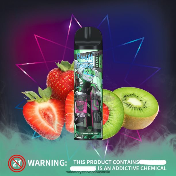 RandM Tornado 8000 Airflow Control Vape Device 1Pc Strawberry Kiwi - RandM vape Melbourne JF22R250