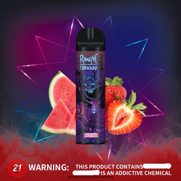 RandM Tornado 8000 Airflow Control Vape Device 1Pc Strawberry Watermelon - RandM tornado 7000 Australia JF22R238