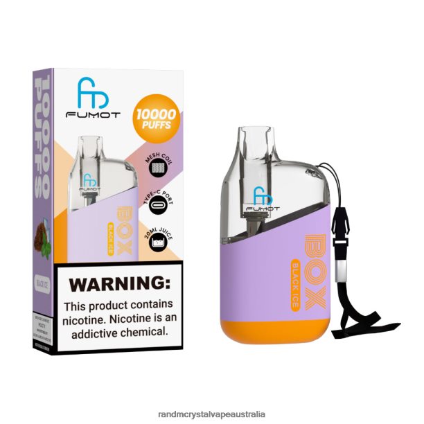 Fumot Original RandM Tornado Box 10000 Airflow Control Vape Device 1Pc Black Ice - RandM vapes Australia JF22R99